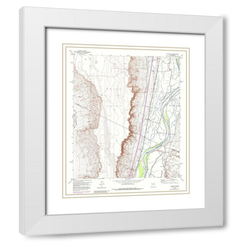 Veguita New Mexico Quad - USGS 1952 White Modern Wood Framed Art Print with Double Matting by USGS