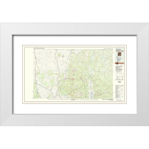 Wheeler Peak New Mexico Colorado Quad - USGS 1982 White Modern Wood Framed Art Print with Double Matting by USGS