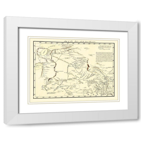 New Mexico Territory - de Miera y Pacheco 1778 White Modern Wood Framed Art Print with Double Matting by de Miera y Pacheco