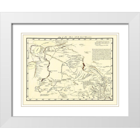 New Mexico Territory - de Miera y Pacheco 1778 White Modern Wood Framed Art Print with Double Matting by de Miera y Pacheco