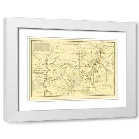 New Mexico Territory New Mexico Arizona White Modern Wood Framed Art Print with Double Matting by Dougal