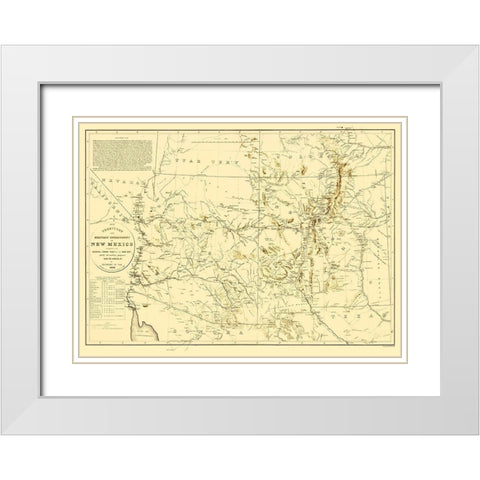 New Mexico Territory New Mexico Arizona White Modern Wood Framed Art Print with Double Matting by Dougal