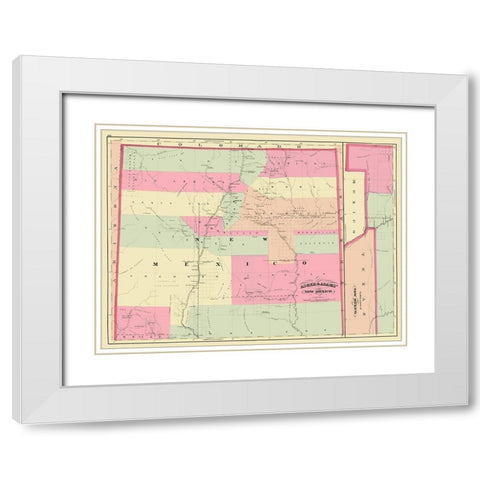 New Mexico - Asher 1874 White Modern Wood Framed Art Print with Double Matting by Asher