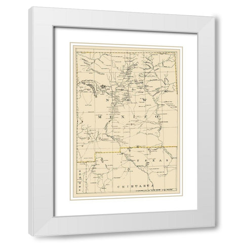 New Mexico - Holdredge 1866 White Modern Wood Framed Art Print with Double Matting by Holdredge