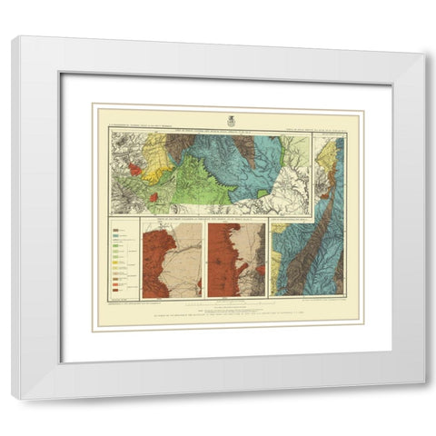 New Mexico Colorado Sheet - US Army 1886 White Modern Wood Framed Art Print with Double Matting by US Army