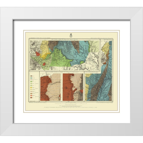 New Mexico Colorado Sheet - US Army 1886 White Modern Wood Framed Art Print with Double Matting by US Army