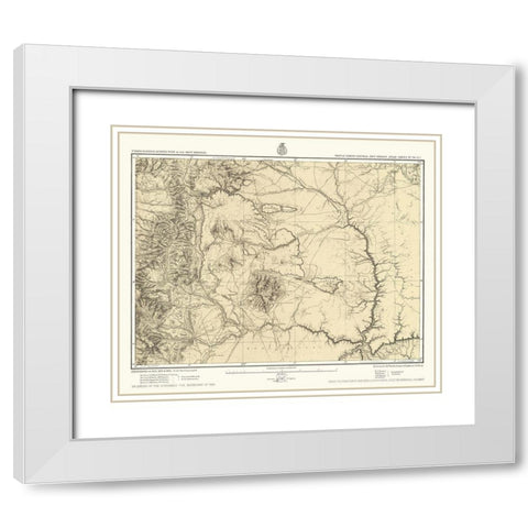 New Mexico North New Mexico Sheet - US Army 1877 White Modern Wood Framed Art Print with Double Matting by US Army