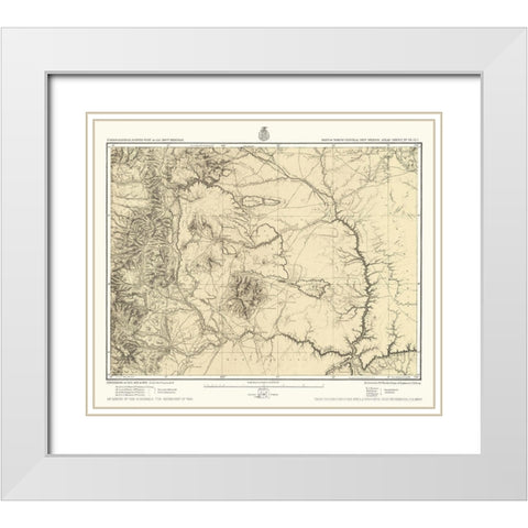 New Mexico North New Mexico Sheet - US Army 1877 White Modern Wood Framed Art Print with Double Matting by US Army
