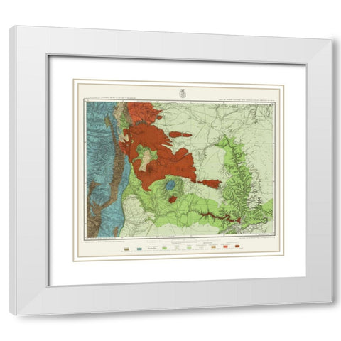 New Mexico North New Mexico Sheet - US Army 1881 White Modern Wood Framed Art Print with Double Matting by US Army