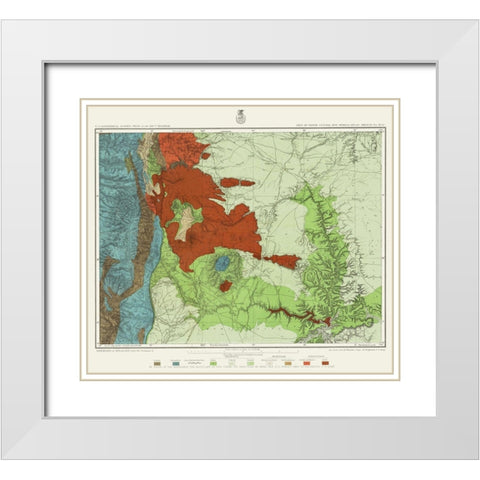 New Mexico North New Mexico Sheet - US Army 1881 White Modern Wood Framed Art Print with Double Matting by US Army