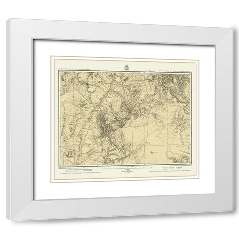 New Mexico Central New Mexico Sheet - US Army 1877 White Modern Wood Framed Art Print with Double Matting by US Army