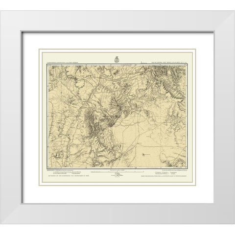 New Mexico Central New Mexico Sheet - US Army 1877 White Modern Wood Framed Art Print with Double Matting by US Army