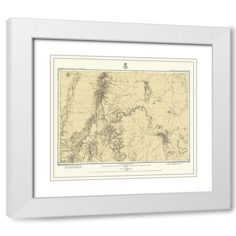 New Mexico Central New Mexico Sheet - US Army 1877 White Modern Wood Framed Art Print with Double Matting by US Army