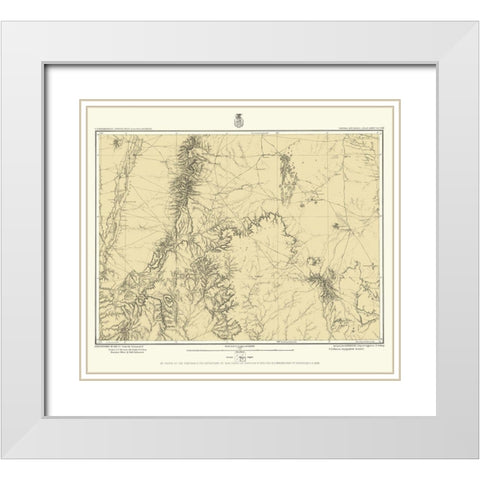 New Mexico Central New Mexico Sheet - US Army 1877 White Modern Wood Framed Art Print with Double Matting by US Army