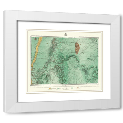 Central New Mexico Land Classification Sheet White Modern Wood Framed Art Print with Double Matting by US Army