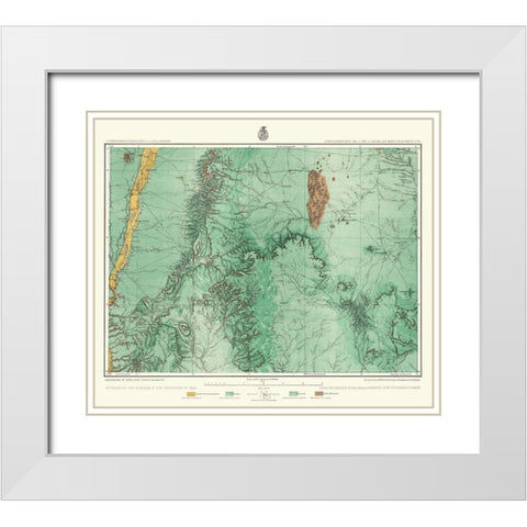 Central New Mexico Land Classification Sheet White Modern Wood Framed Art Print with Double Matting by US Army