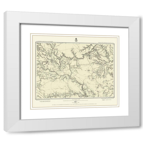New Mexico Central New Mexico Sheet - US Army 1877 White Modern Wood Framed Art Print with Double Matting by US Army