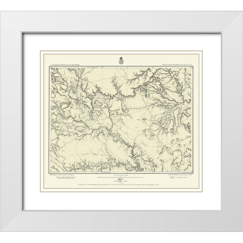 New Mexico Central New Mexico Sheet - US Army 1877 White Modern Wood Framed Art Print with Double Matting by US Army