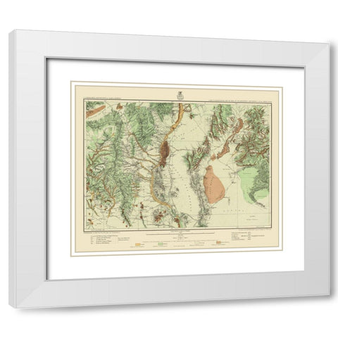 Southwest New Mexico Land Classification Sheet White Modern Wood Framed Art Print with Double Matting by USGS