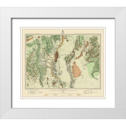 Southwest New Mexico Land Classification Sheet White Modern Wood Framed Art Print with Double Matting by USGS