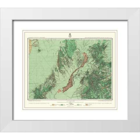 South New Mexico Land Classification Sheet White Modern Wood Framed Art Print with Double Matting by US Army