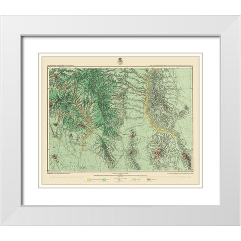 Southwest New Mexico Land Classification Sheet White Modern Wood Framed Art Print with Double Matting by USGS