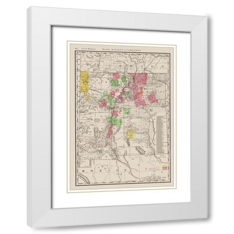 New Mexico - Rand McNally 1897 White Modern Wood Framed Art Print with Double Matting by Rand McNally