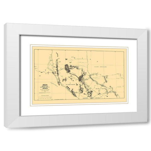 New Mexico Route - Moore 1869 White Modern Wood Framed Art Print with Double Matting by Moore