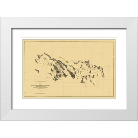 Pimas Villages to Fort Fillmore Route - Parke 1855 White Modern Wood Framed Art Print with Double Matting by Parke