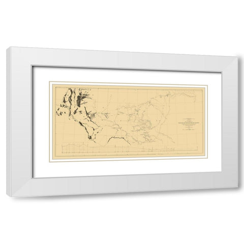 Red River, Rio Grande Railroad Route - Davis 1846 White Modern Wood Framed Art Print with Double Matting by Davis