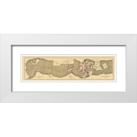 Atlantic and Pacific Railroad - 1883 White Modern Wood Framed Art Print with Double Matting by Unknown