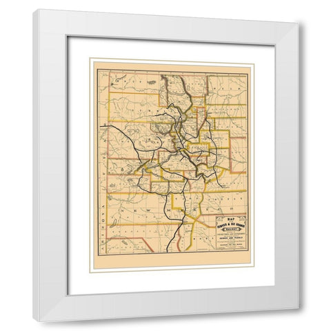 Denver and Rio Grande Railway - Palmer 1881 White Modern Wood Framed Art Print with Double Matting by Palmer