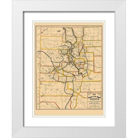 Denver and Rio Grande Railway - Palmer 1881 White Modern Wood Framed Art Print with Double Matting by Palmer