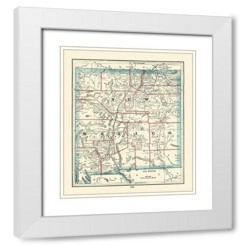 New Mexico - Rathbun 1893 White Modern Wood Framed Art Print with Double Matting by Rathbun