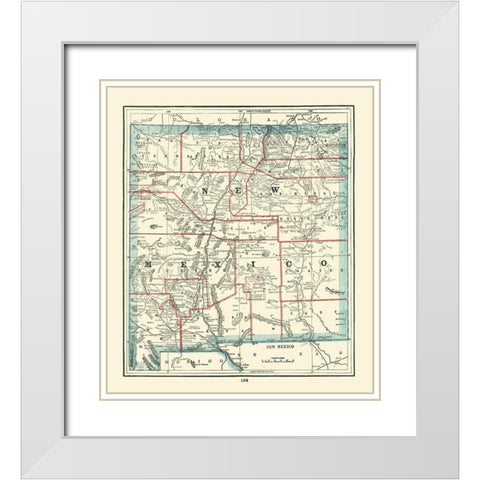 New Mexico - Rathbun 1893 White Modern Wood Framed Art Print with Double Matting by Rathbun