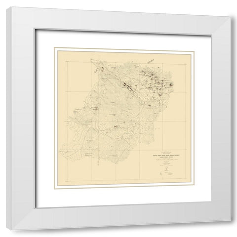 Austin Reese River Mining District Nevada White Modern Wood Framed Art Print with Double Matting by Hodgeson