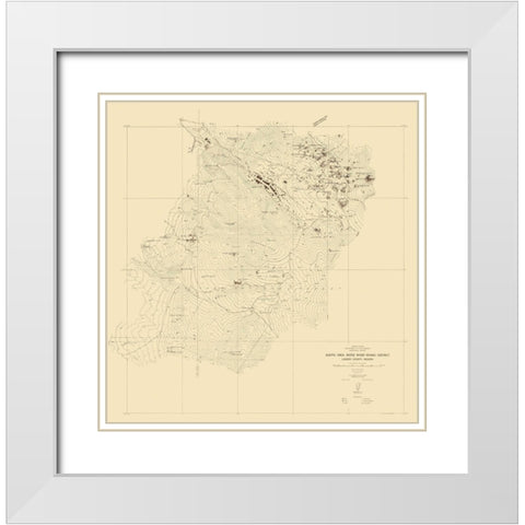 Austin Reese River Mining District Nevada White Modern Wood Framed Art Print with Double Matting by Hodgeson