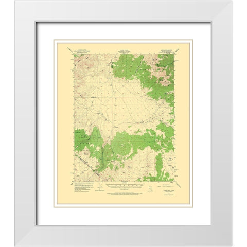 Aurora Nevada California Quad - USGS 1956 White Modern Wood Framed Art Print with Double Matting by USGS