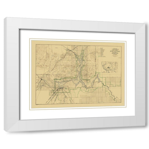 Boulder Canyon Project Nevada - DOI 1940 White Modern Wood Framed Art Print with Double Matting by DOI