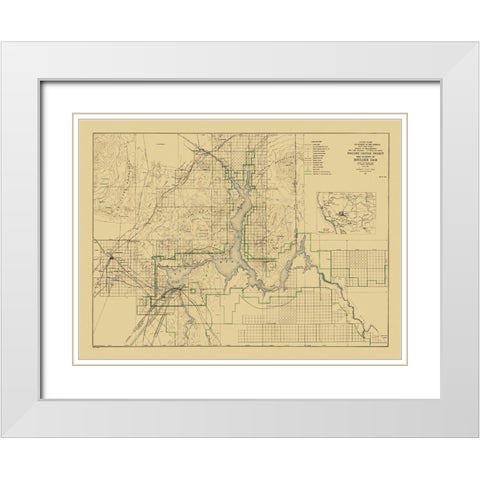 Boulder Canyon Project Nevada - DOI 1940 White Modern Wood Framed Art Print with Double Matting by DOI