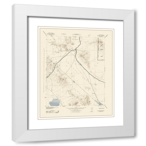 Bullfrog Nevada California Quad - USGS 1942 White Modern Wood Framed Art Print with Double Matting by USGS