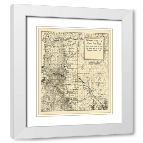 Carson River Settlement Nevada Landowner White Modern Wood Framed Art Print with Double Matting by Ives