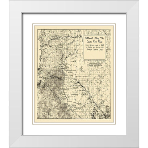 Carson River Settlement Nevada Landowner White Modern Wood Framed Art Print with Double Matting by Ives