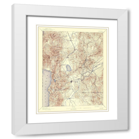 Carson Nevada Sheet - USGS 1893 White Modern Wood Framed Art Print with Double Matting by USGS