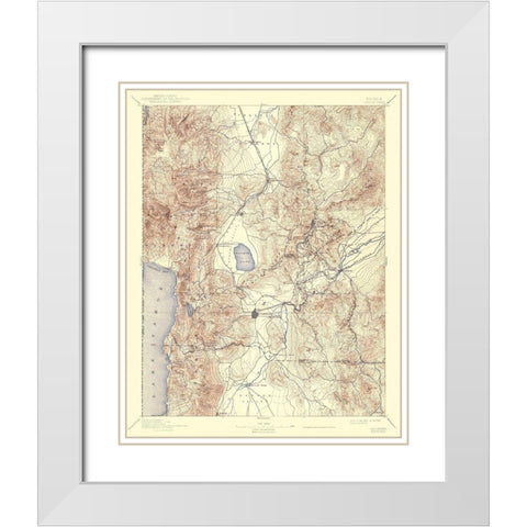 Carson Nevada Sheet - USGS 1893 White Modern Wood Framed Art Print with Double Matting by USGS