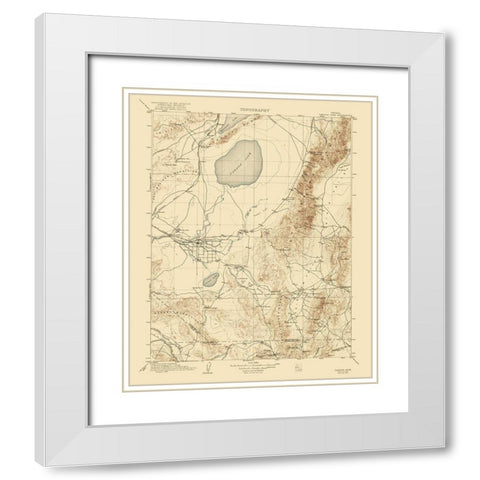 Carson Sink Nevada Quad - USGS 1910 White Modern Wood Framed Art Print with Double Matting by USGS