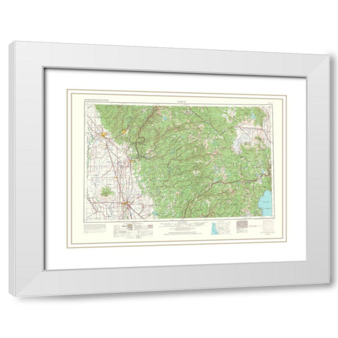 Chico California Nevada Quad - USGS 1967 White Modern Wood Framed Art Print with Double Matting by USGS