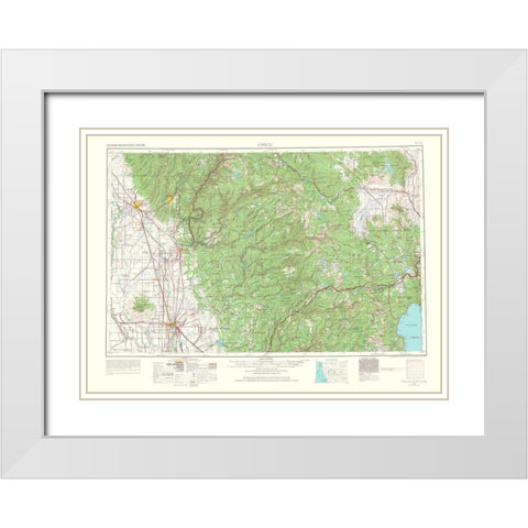 Chico California Nevada Quad - USGS 1967 White Modern Wood Framed Art Print with Double Matting by USGS