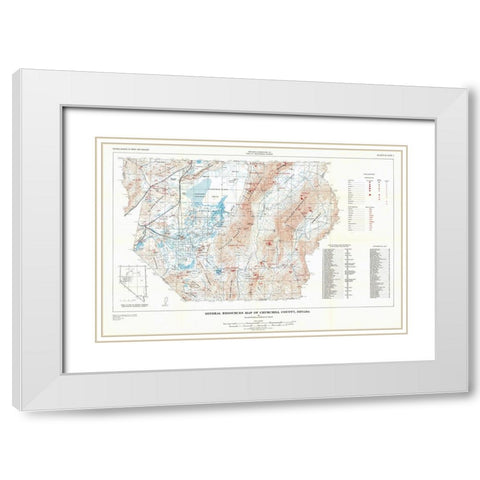 Churchill County Mineral Resources NV White Modern Wood Framed Art Print with Double Matting by Willden