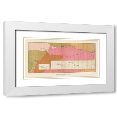 Comstock Lode Sutro Tunnel South Geology NV White Modern Wood Framed Art Print with Double Matting by Becker